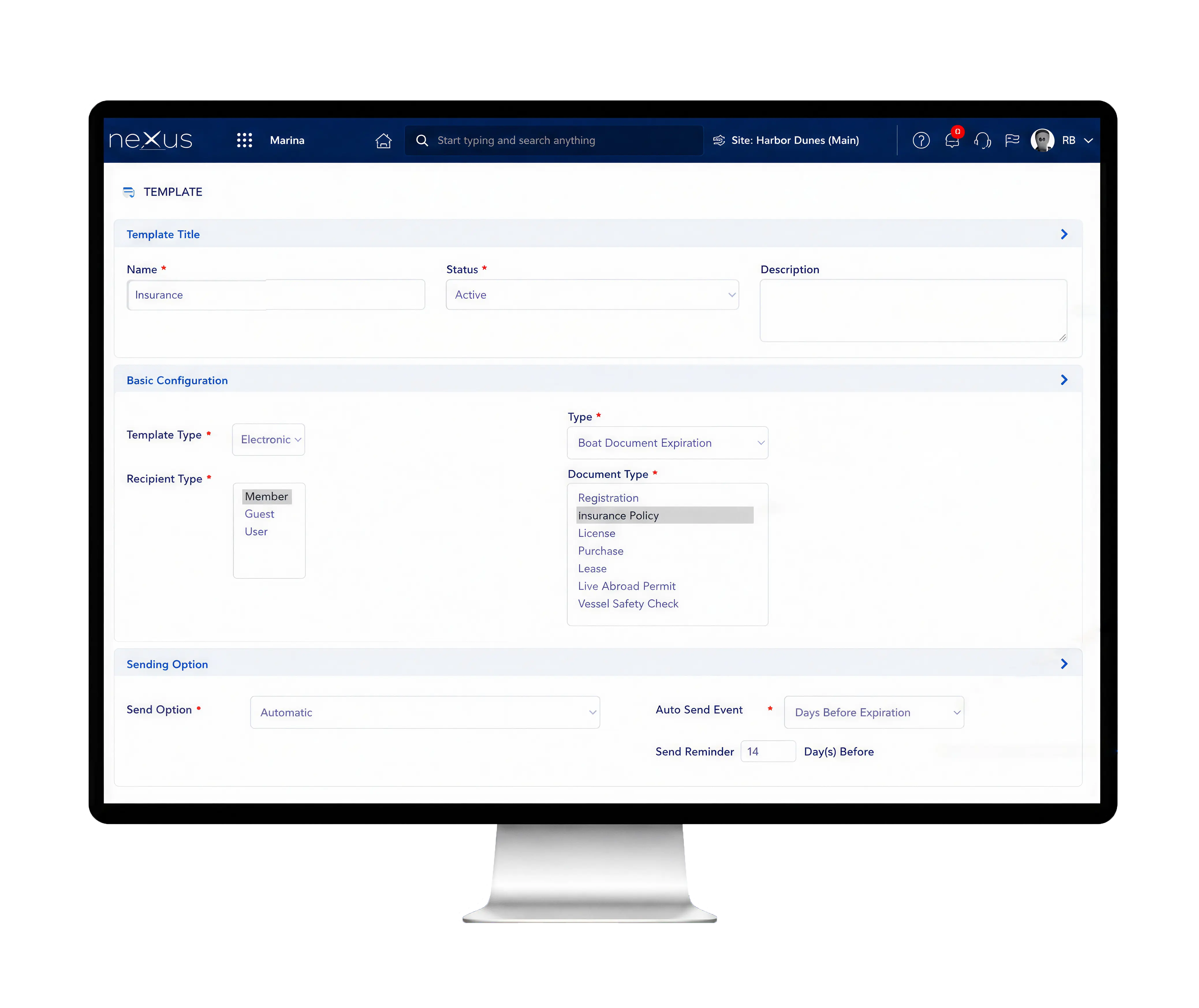 Northstar marina - Document tracking